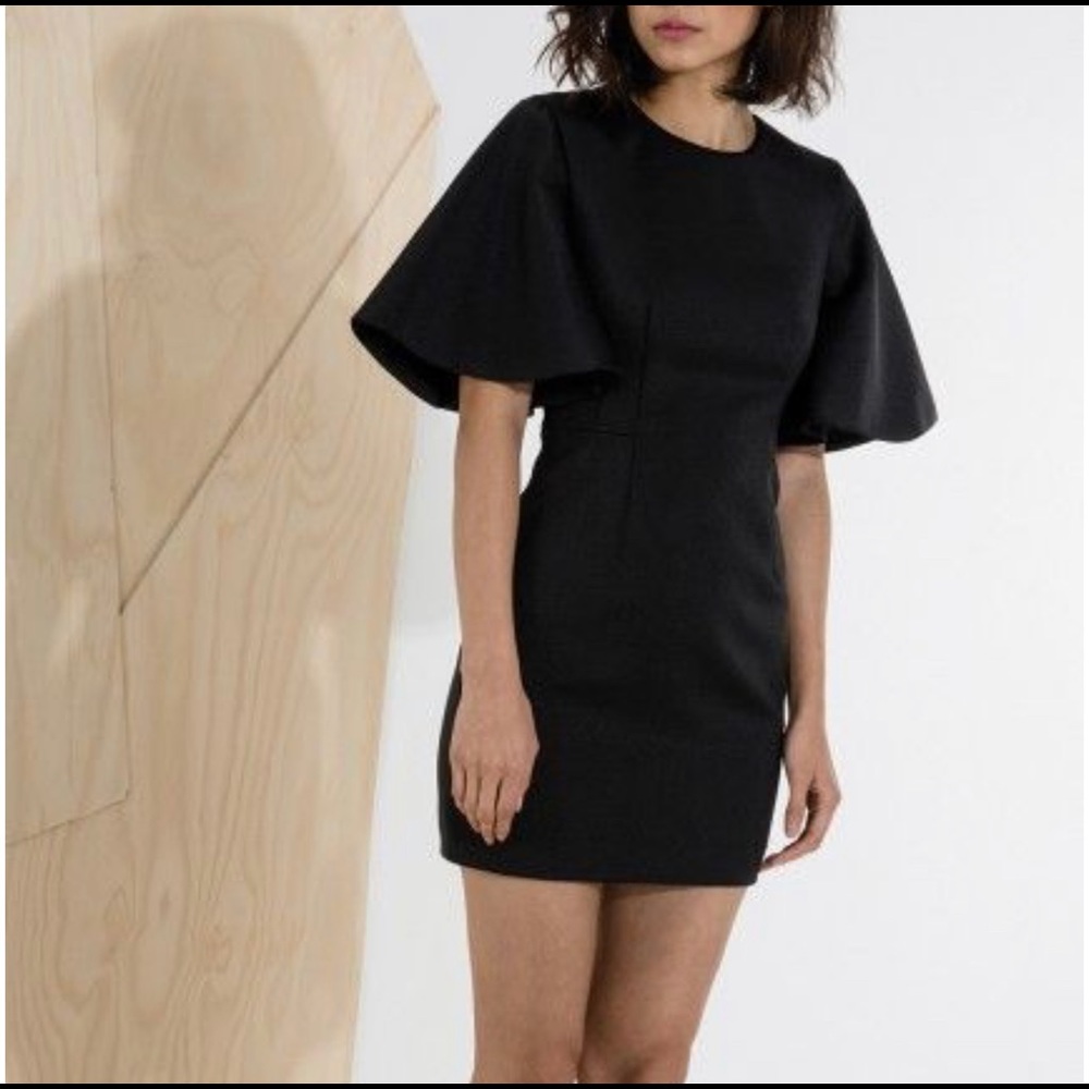 C/MEO Collective Black Mini Dress with Statement Sleeves